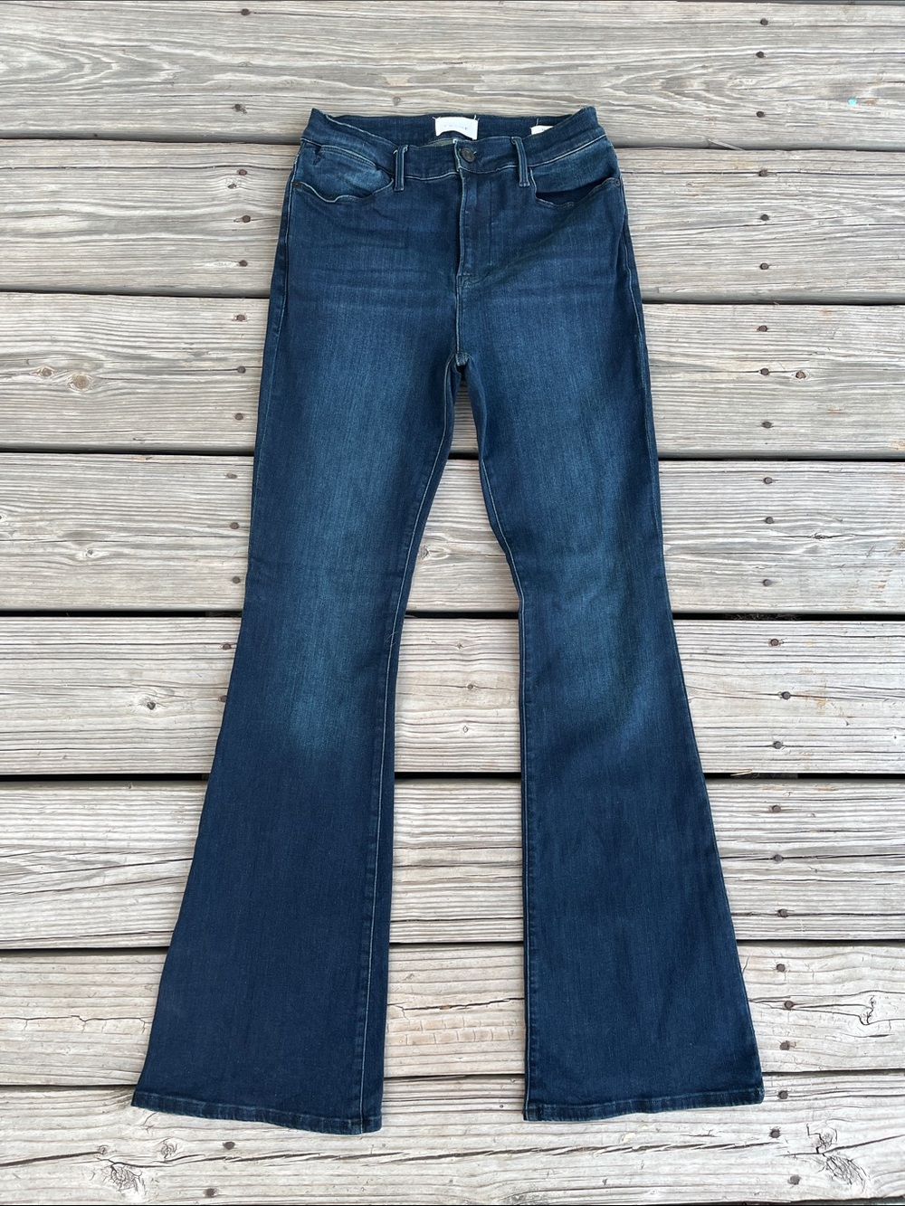Frame Denim Dark Indigo Flare Jeans
